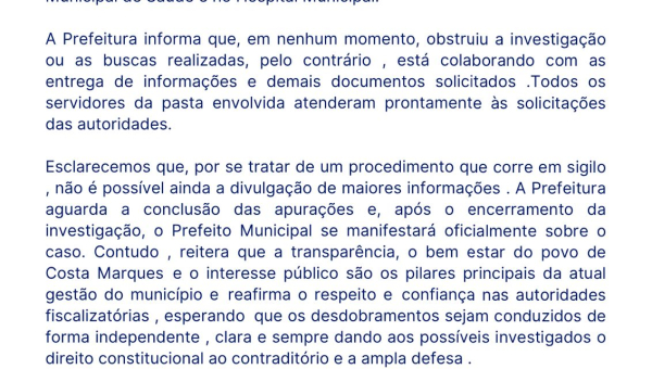 NOTA DE ESCLARECIMENTO